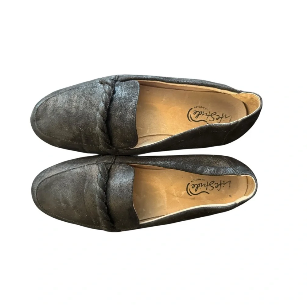 Life Stride Black Suede Loafers Women’s Size 8